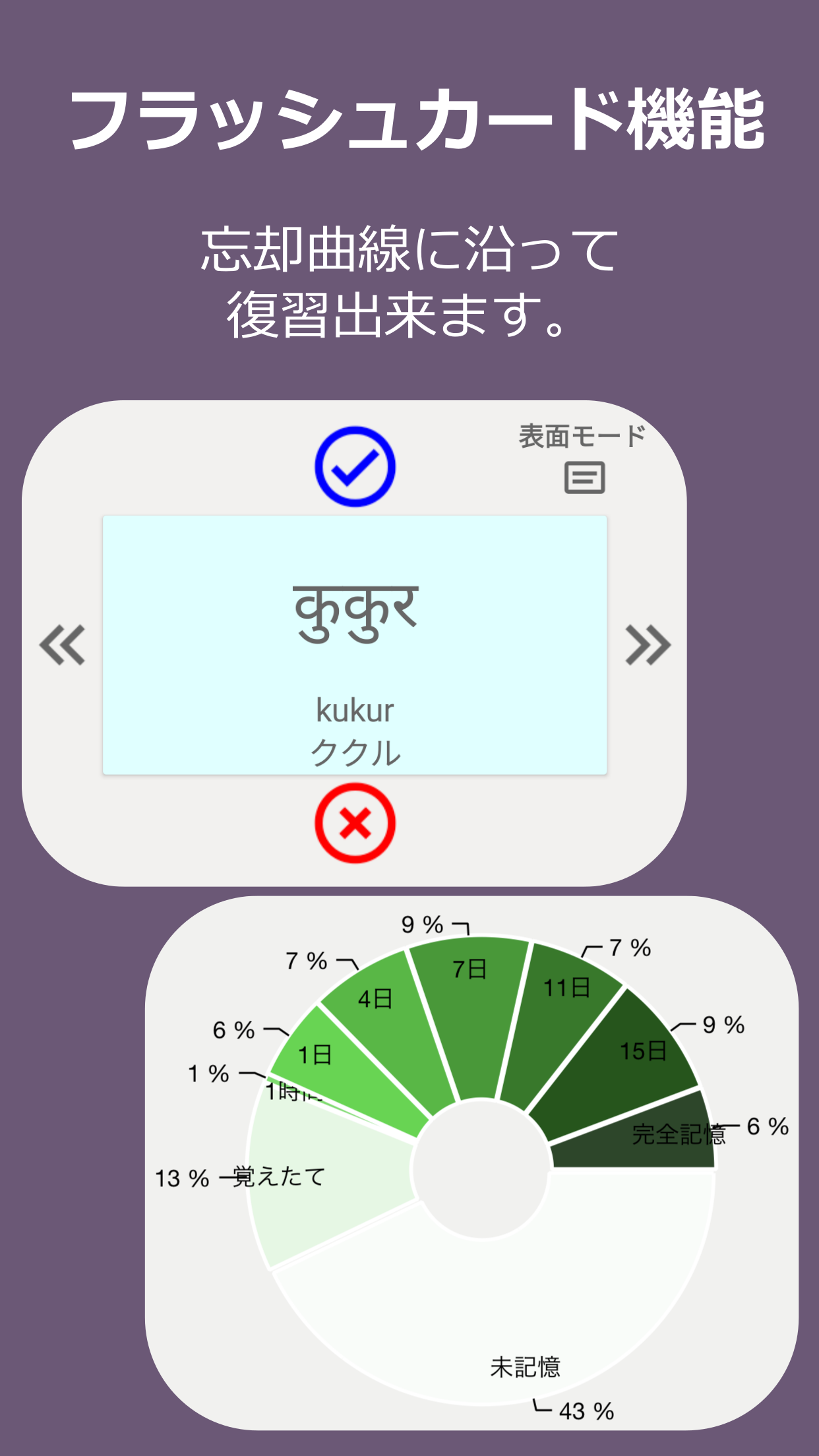 フラッシュカード画面